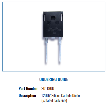 宽温金属封装碳化硅二级管SD11800