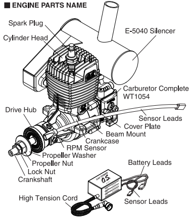 O.S. Engines机用二冲程汽油发动机GT22