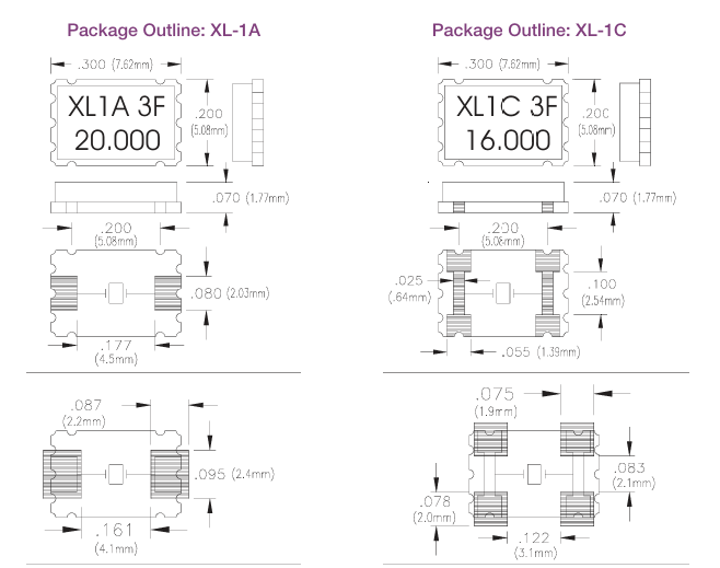 XL-1A和XL-1C晶体谐振器Connor-Winfield