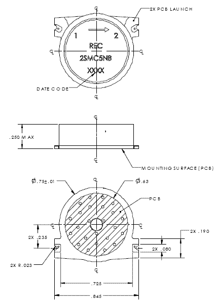 2SMC5NB贴片高功率隔离器3.1-3.5GHz