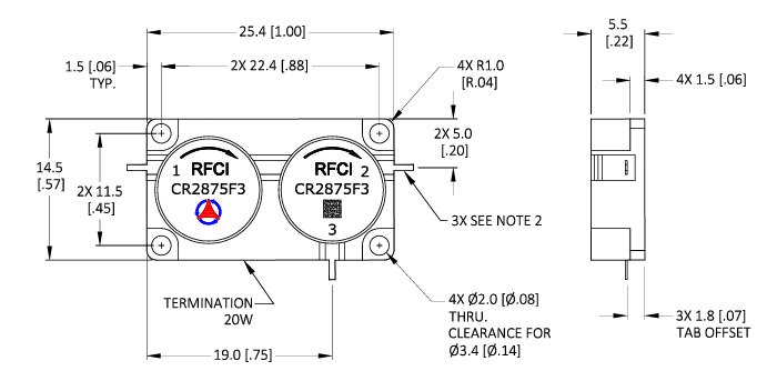 CR2875F3微波双环行器RFCI