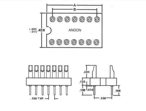 ANDON 200'C封闭式框架组件适配器插座